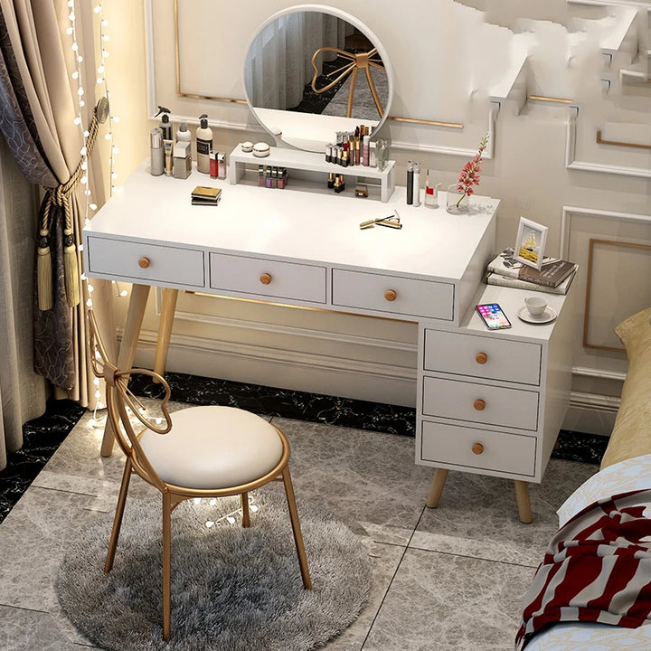 Dressers Mobile Make Up Table Drawers Bedroom Modern Vanity Desk Light Mirror Organizer Mesa De Maquillaje Bedrooms Furniture