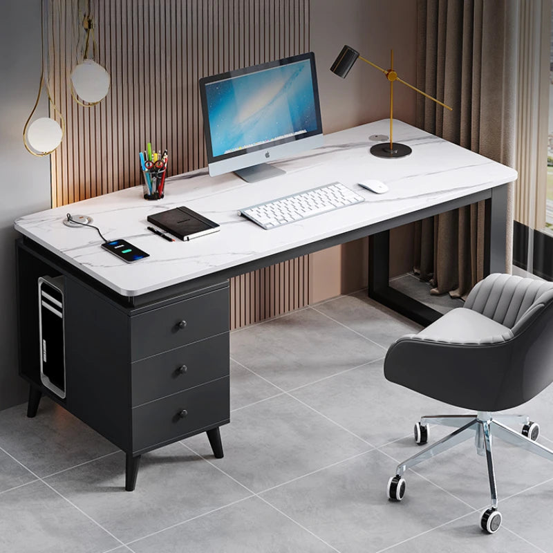 Slate Luxury Office Desks Modern Study Write Home Drawers Office Desks Simplicity Design Bureaux Meuble Work Furniture QF50OD