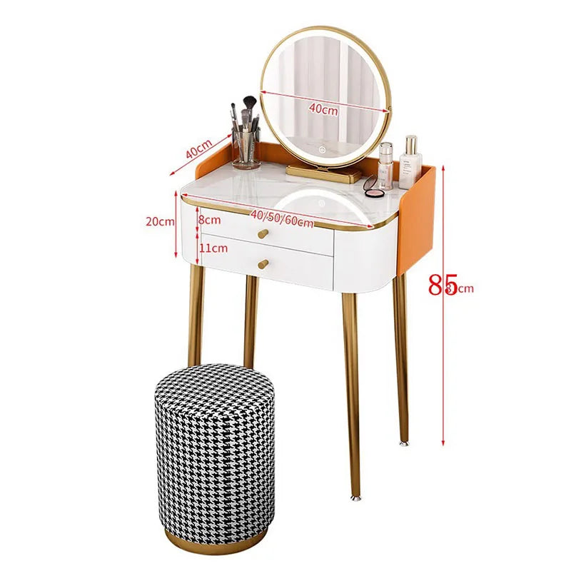 Light Luxury Nordic Makeup Table Girls Small Apartment White High-end Cute Vanity Table American Modern Coiffeuse Home Furniture