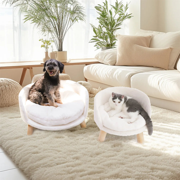 Raised Pet Sofa Bed / Chair for Cats & Small Dogs with Waterproof Removable Cushion