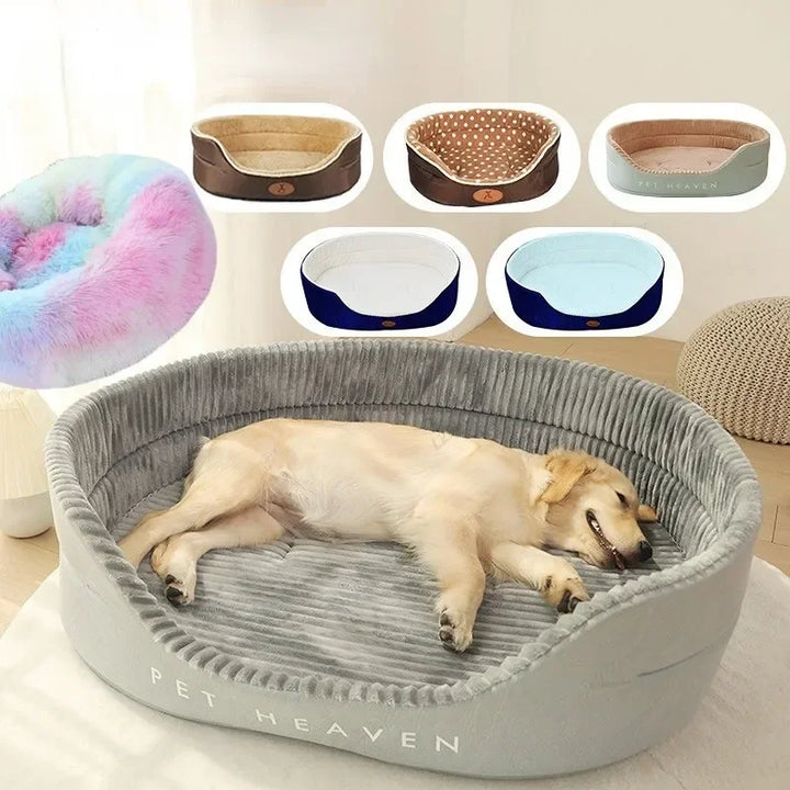 2023 Large Pet Bed Warm Dot Pattern Luxury House for Dog Sofa Soft Fleece Summer Breathable Cushions Puppy Accessories Furniture