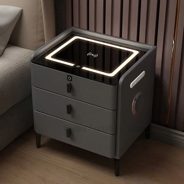 Smart Console Nightstand Frames Cabinets Luxury Storage Mobile Bedroom Night Stand Vanity Mesa De Noche Living Room Furniture