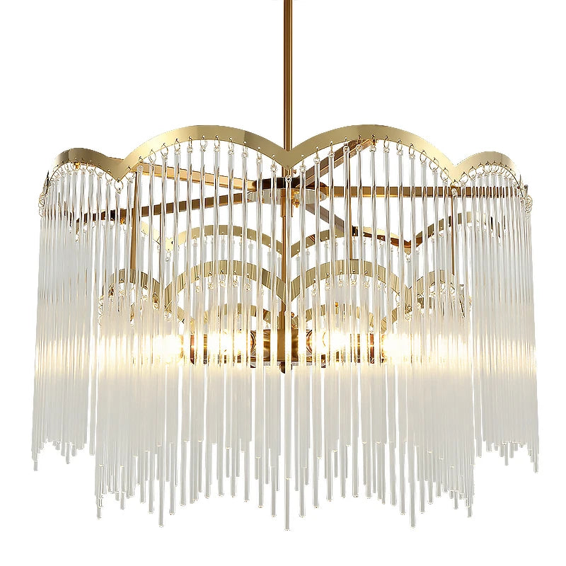 New Product Golden High Quality Crystal Translucent Indoor Decorative Chandelier Ceiling Lighting Lustre for Living Room