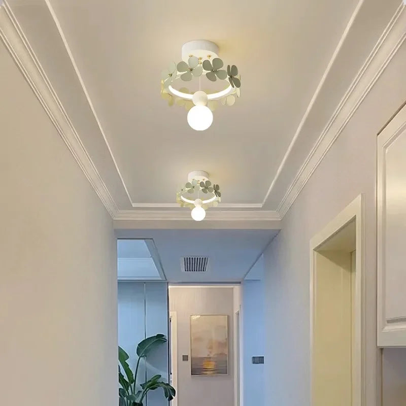 LED chandelier aisle hallway green / white glass ceiling lamp lighting for living room  crystal chandelier