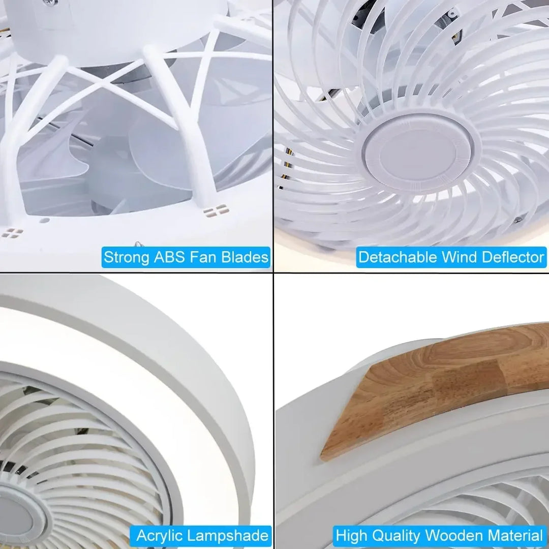 Modern  Wood Ceiling Fan Light with Remote Control Dimmable 3 Color Timing LED Fan Lamp Indoor ceiling