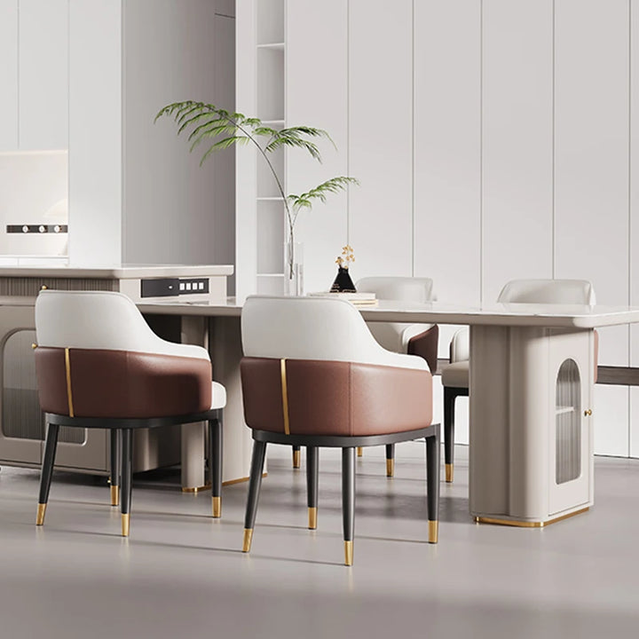 Dining Room Leather Chair Accent Nordic Vanity Luxury Design Chair Kitchen Waiting Restaurant Eetkamerstoel Nordic Furniture