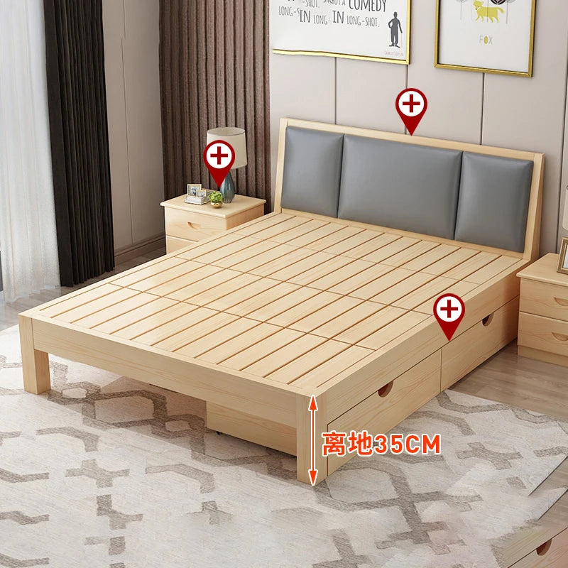 Modern Luxury Wood Beds Multifunctional Massage Spa Adults Free Shipping Beds Children Space Saving Camas Dormitorio Furniture