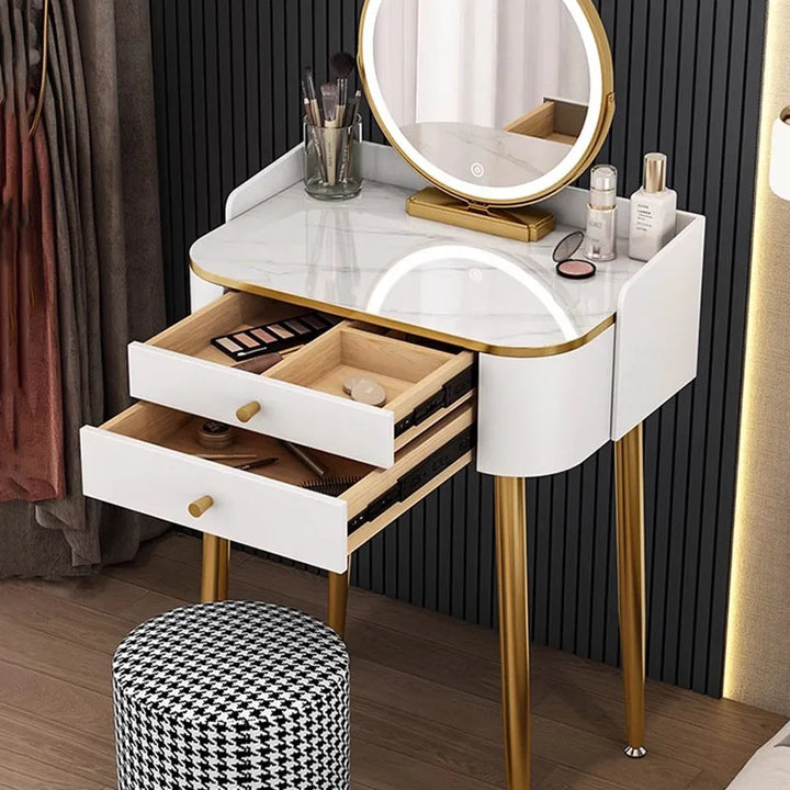 Light Luxury Nordic Makeup Table Girls Small Apartment White High-end Cute Vanity Table American Modern Coiffeuse Home Furniture