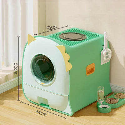 House Cage Cat Litter Box Scratcher Supplie Bathroom Fully Enclosed Shovel Training Cat Toilet Scoop Caja Arena Gato Pet Product