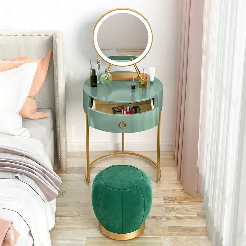 Luxury Light Dresser Nordic Bedroom Simple Small Vanity Wooden Makeup Table Mirror Advanced Window Commode Bedroom Furniture