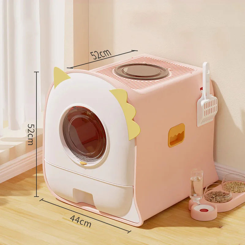 House Cage Cat Litter Box Scratcher Supplie Bathroom Fully Enclosed Shovel Training Cat Toilet Scoop Caja Arena Gato Pet Product