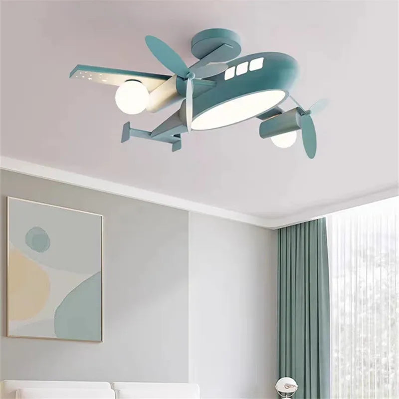 Creative Led airplane ceiling light for children room dimmable cartoon light eye care Boys Nursery baby room decoration light