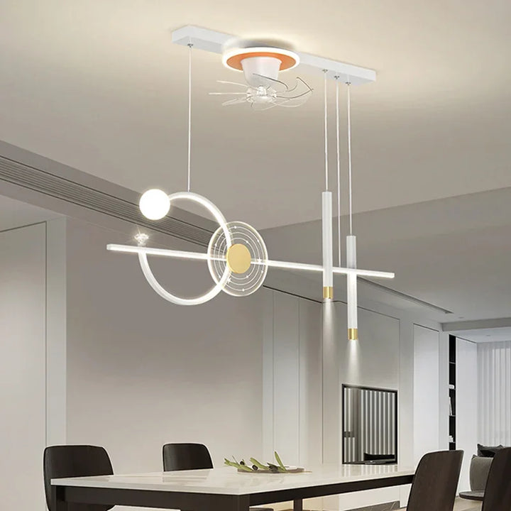 Modern Dining Room Pendant Lights Led Ceiling Fans Lamp Nordic Simple Dimmable Hanging Lamp Home Decor Suspend Lamp Luminarias