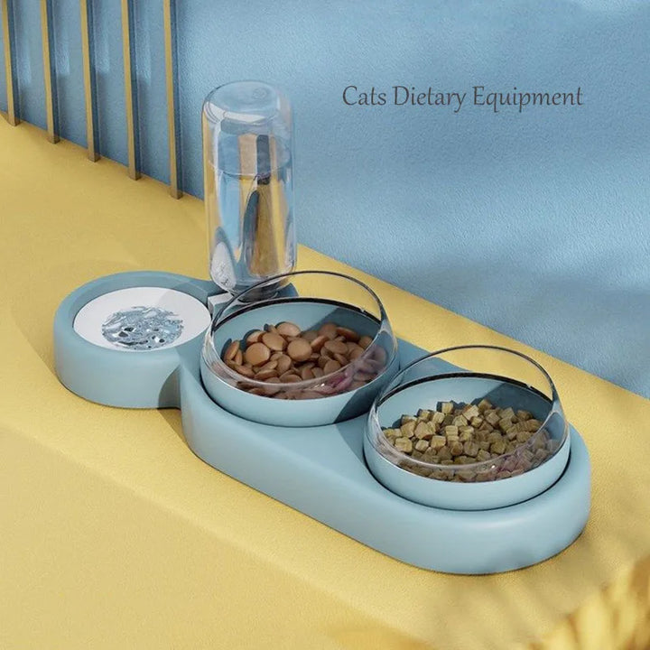 Automatic Feeder for Cat Water Fountain Food Bowl Kibble Dispenser Drinking Fountain Goods Dishes Pet Supplies