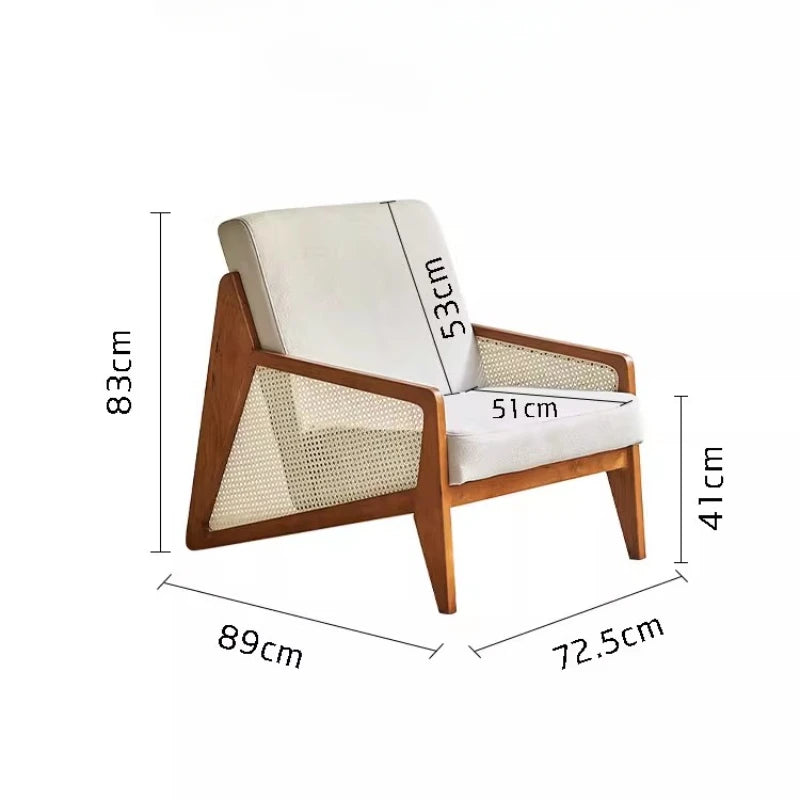 Sofa Office Living Room Chairs Nordic Lazy Unique Luxury Wood Arm Chair Designer Retro Sillas Para Sala De Estar Home Furniture