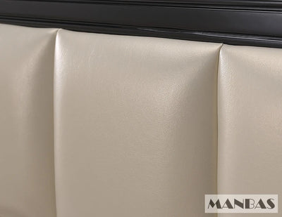 MANBAS America Genuine Leather Bed 2 People Soft Beds Frames Queen Design Double Bed King Size Lit Frame Bedroom Furniture