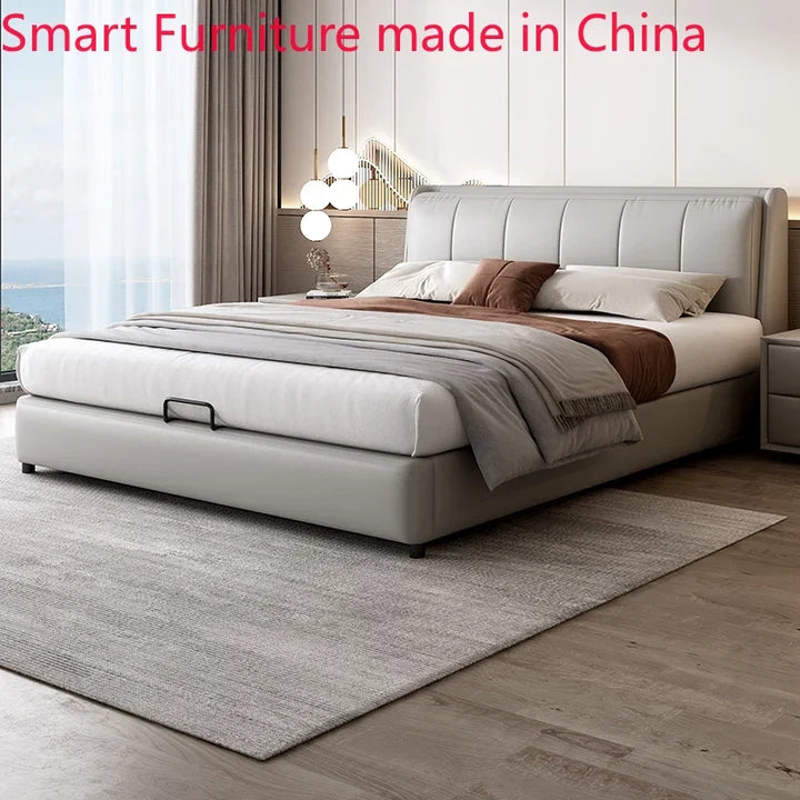 bed Leather  modern simple 2023 new 1.8m master room big  Italian minimalist light luxury modern leather