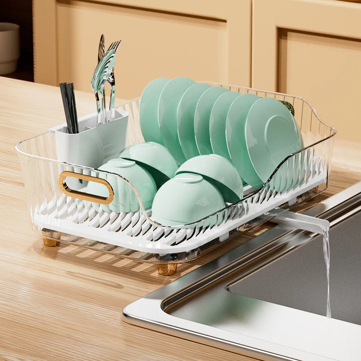 Kitchen sink storage rack Bowl and dish storage Household bowl basin with drain hole Table top Drain bowl rack