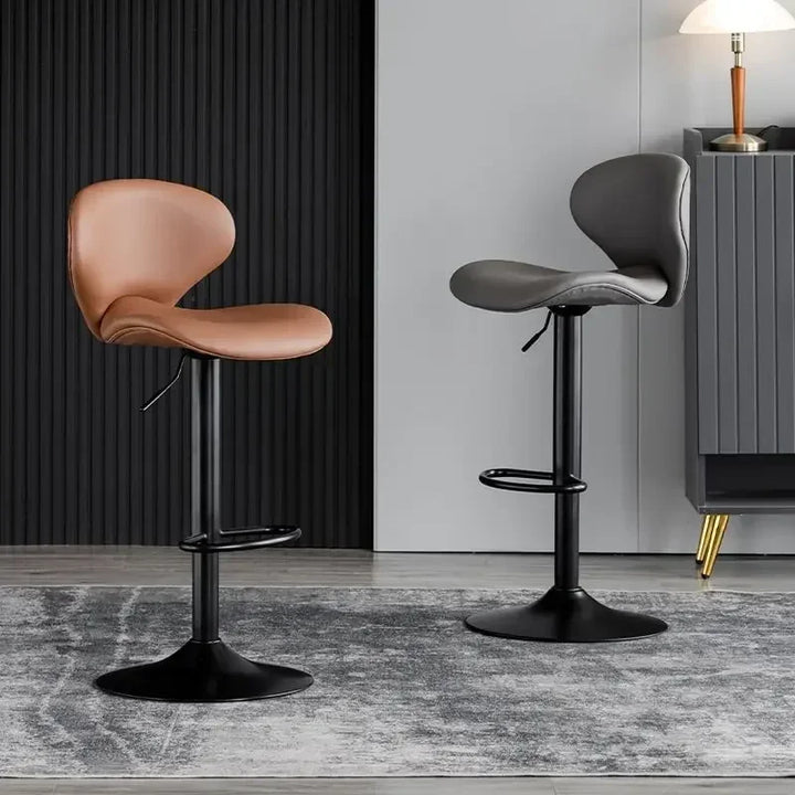 Modern minimalist bar chair home lifting rotating backrest wrought iron light luxury front desk bar high stool bar chair