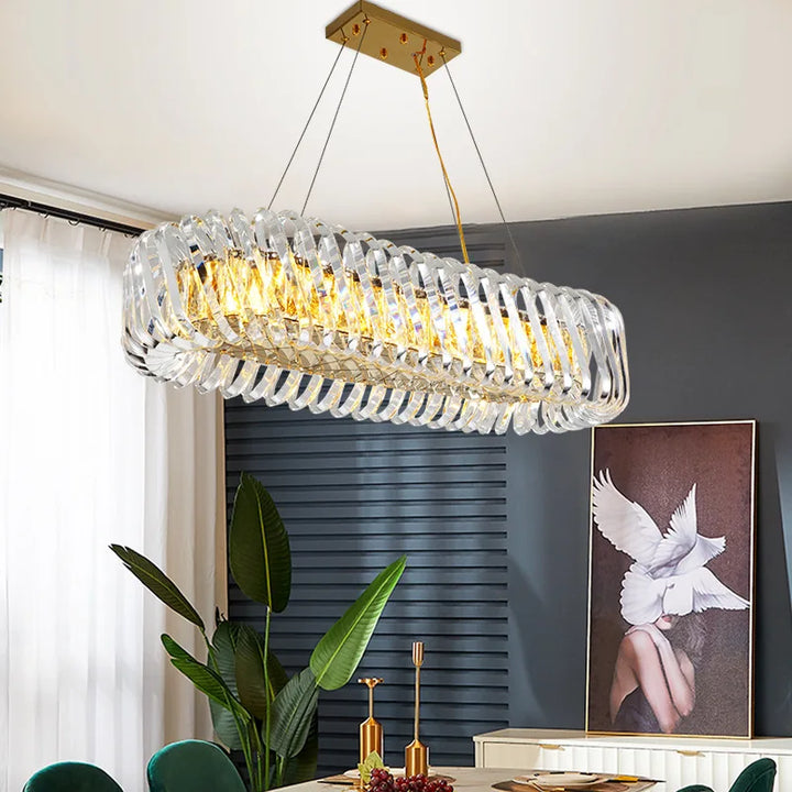 Modern Large Crystal Led Chandelier Hotel Pendant Hanging Light Fixtures For Living Room Bedroom Ceiling Lighting