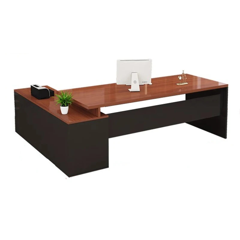 Executive Corner Office Desk L Shaped Shelf Standing Reception Computer Desks Storage European Mesa Escritorio Modern Furniture