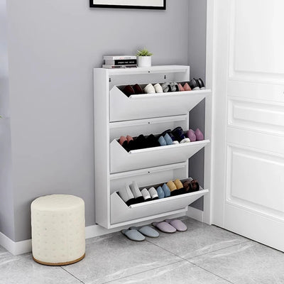 Luxury Narrow Shoe Rack Simple Modern Tilted Vertical Indoor Wooden Storage Hallway Shoe Cabinets Aesthetic Sapateiro Furniture
