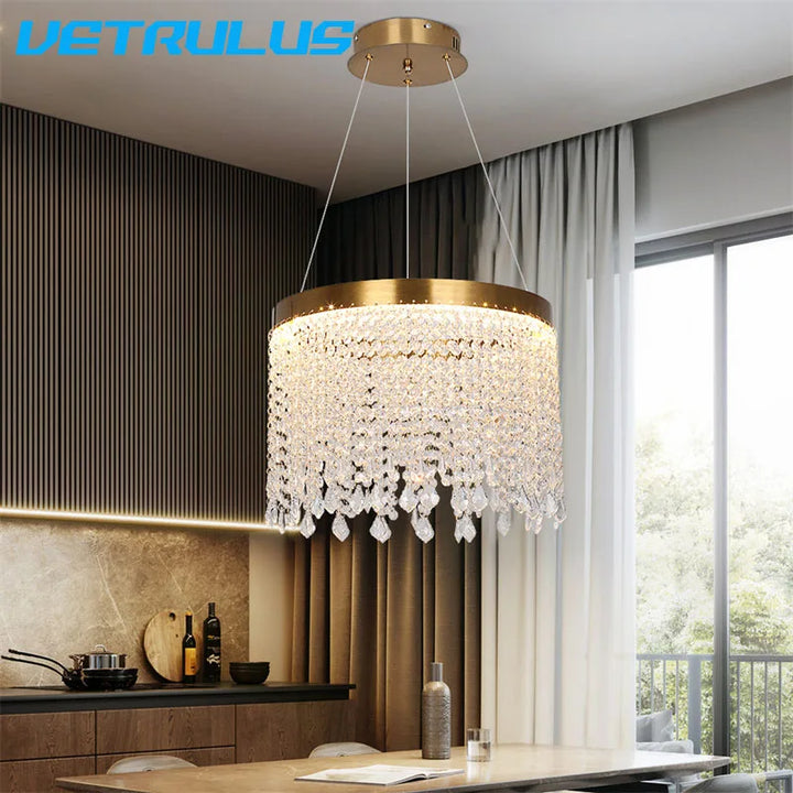 Nordic Modern Crystal Ceiling Chandeliers Luxury Interior Home Decor Pendant Lamps Dining Room Bedroom Lighting Fixtures Lustres