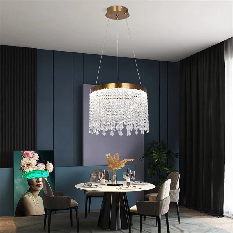 Nordic Modern Crystal Ceiling Chandeliers Luxury Interior Home Decor Pendant Lamps Dining Room Bedroom Lighting Fixtures Lustres