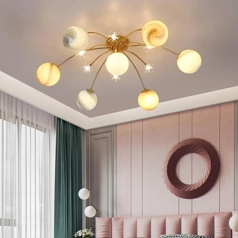 Modern Led Chandeliers eye protection light Planet Creative ceiling Chandeliers children's room warm and romantic Bedroom Lamps