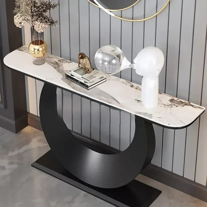 Ethiopian-Inspired Modern Luxury Tall Sofa Side Table & Display Cabinet - Elegant Bedroom and Entryway Furniture in White